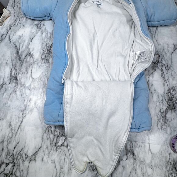 BABY MERLIN'S MAGIC SLEEPSUIT Baby Blue Swaddle Wrap Transition Sleeper 3-6M - Picture 3 of 10